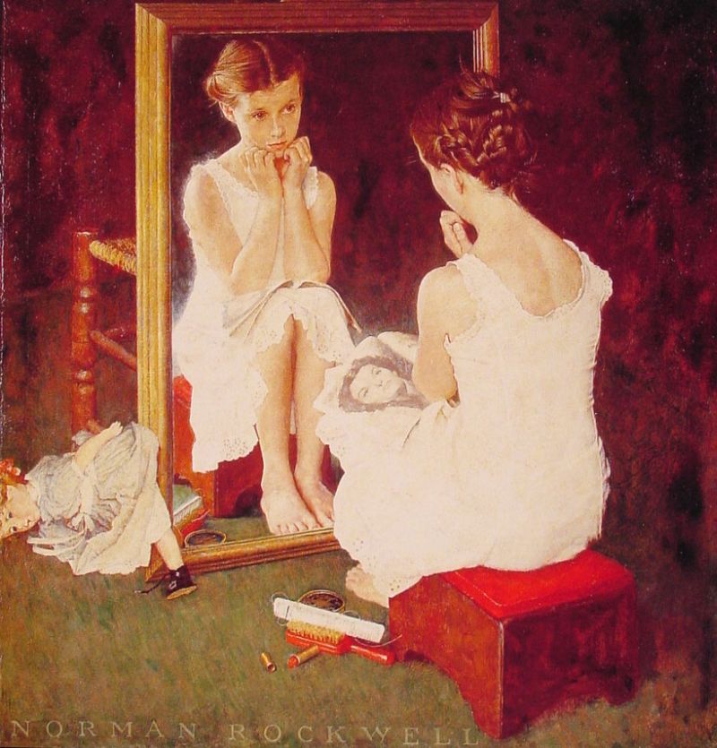 Girl at Mirror