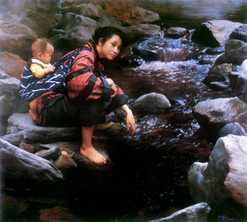 Mother and Child by the Water