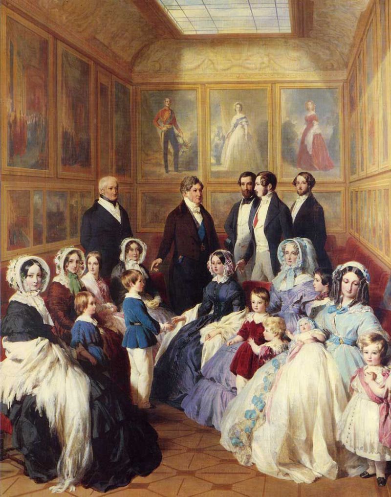 Queen Victoria and Prince Albert with the Family of King Louis Philippe at the Chateau D&#39;Eu