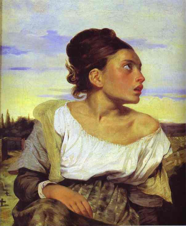 Girl Seated In A Cemetery