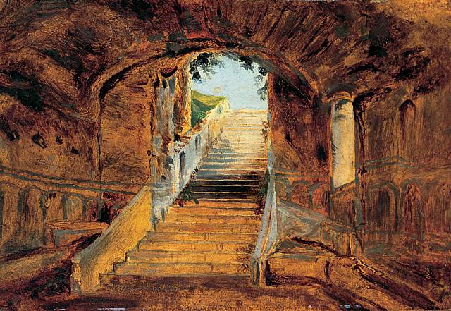 Staircase at the Villa Farnese on the Palatine Hill, Rome