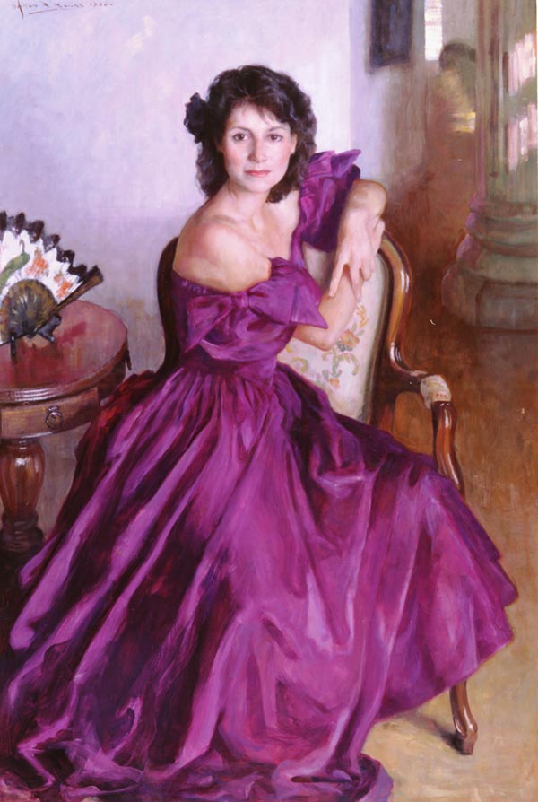 Woman in Purple Dress