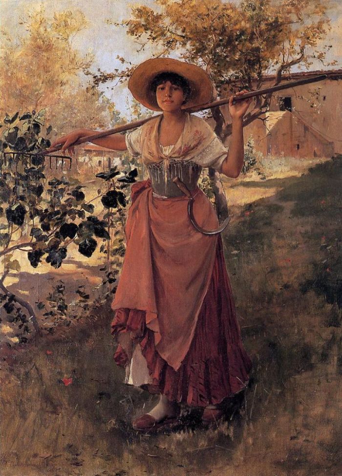 Girl with Rake