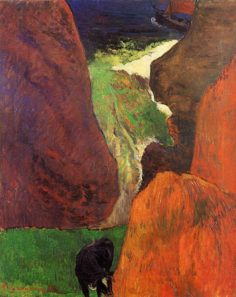 Seascape with Cow on the Edge of a Cliff