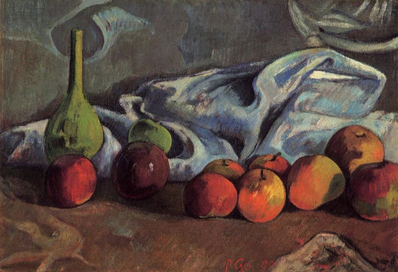 Still Life with Apples and Green Vase