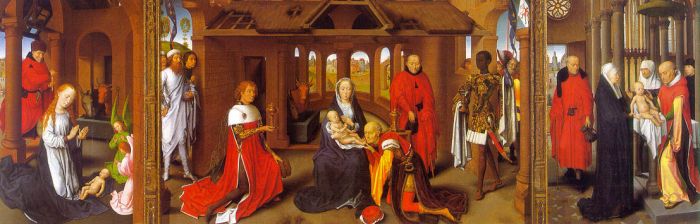 Triptych featuring The Nativity, The Adoration of the Magi, and The Presentation in the Temple