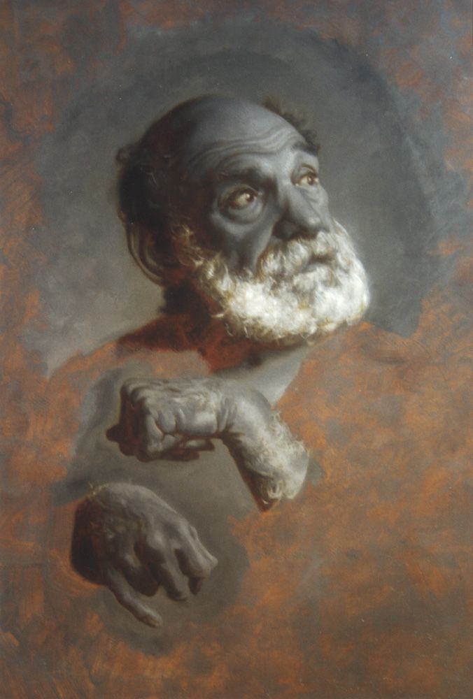 Grisaille Study of Bearded Man for Agape