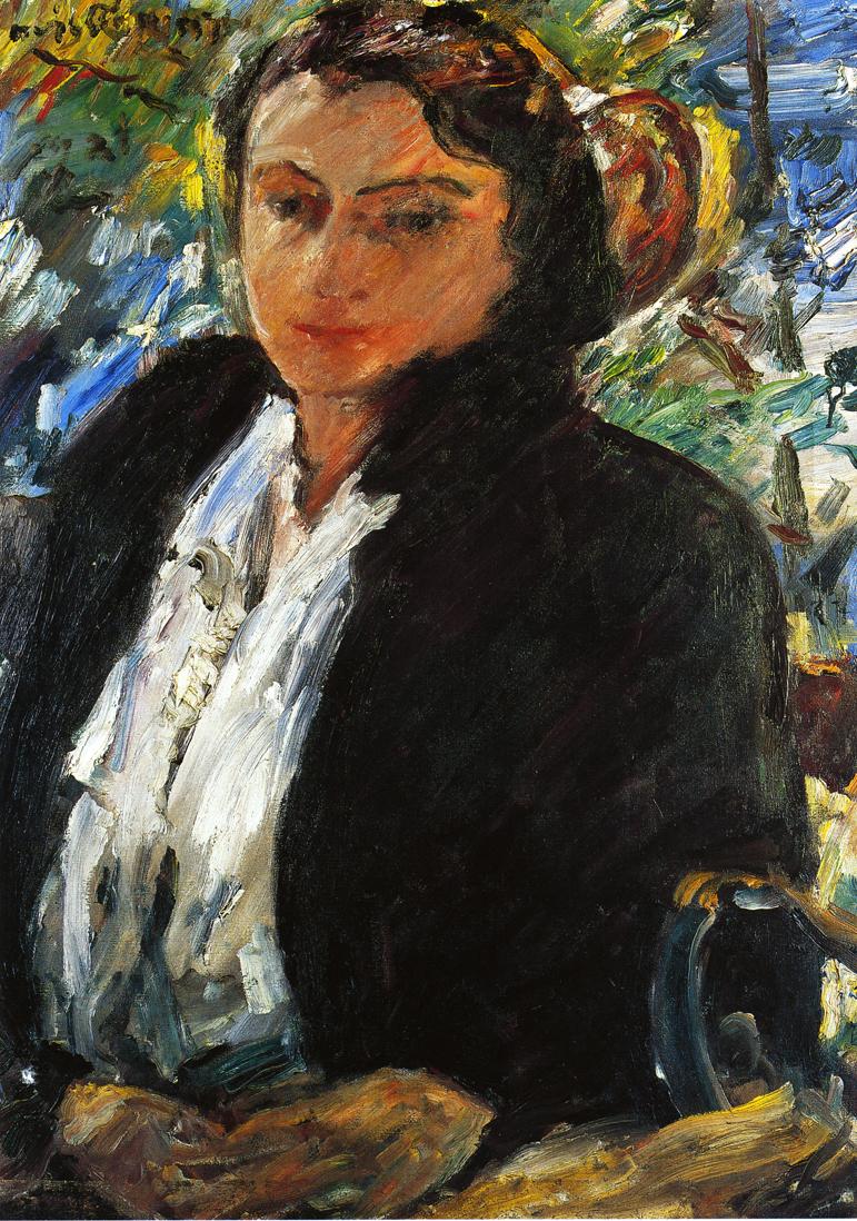 Portrait of Charlotte Berene Corinth in a Green Velvet Jacket