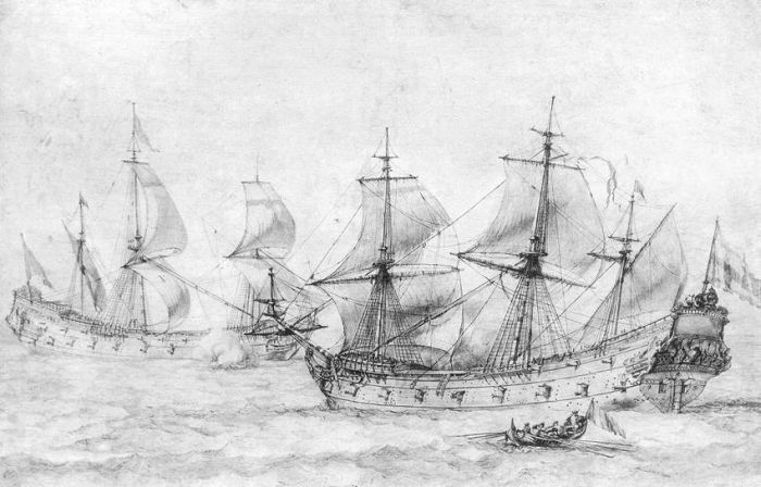 Two Vessels Under Sail