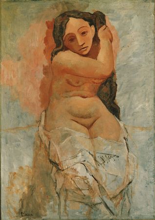 Woman Plaiting Her Hair