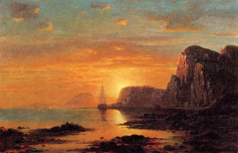 Seascape, Cliffs at Sunset