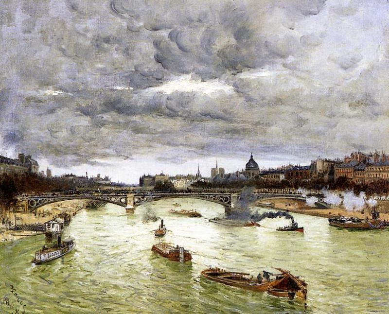 The Seine at Paris with the Pont du Carousel