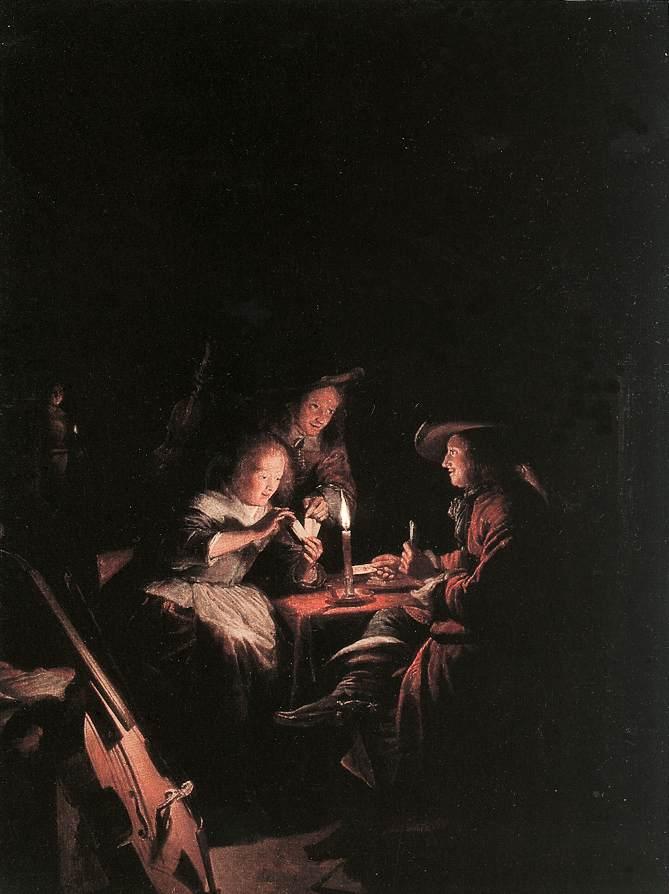 Cardplayers at Candlelight