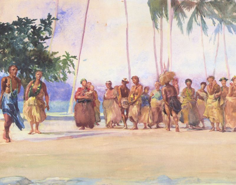 Fagaloa Bay, Samoa The Taupo, Faase, Marshalling the Women Who Bring Presents of Food