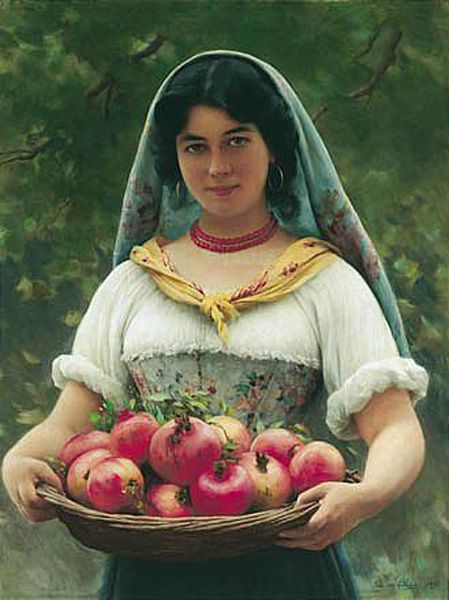 Girl with Pomegranates