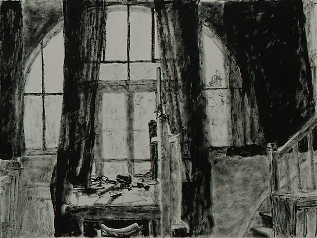 Studio Windows With Drawn Curtains