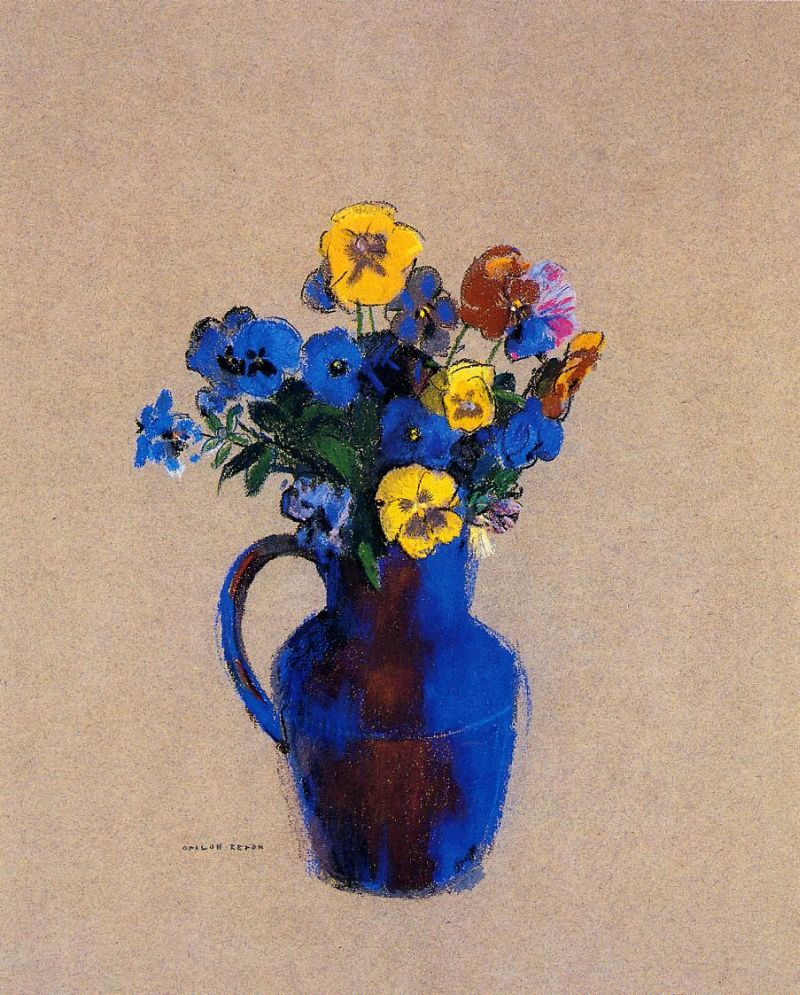 Vase of Flowers Pansies