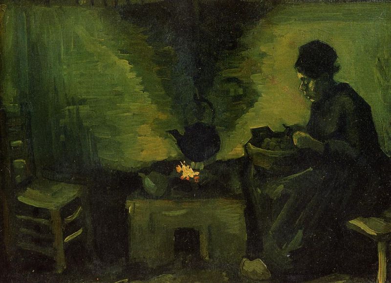 Peasant Woman by the Fireplace