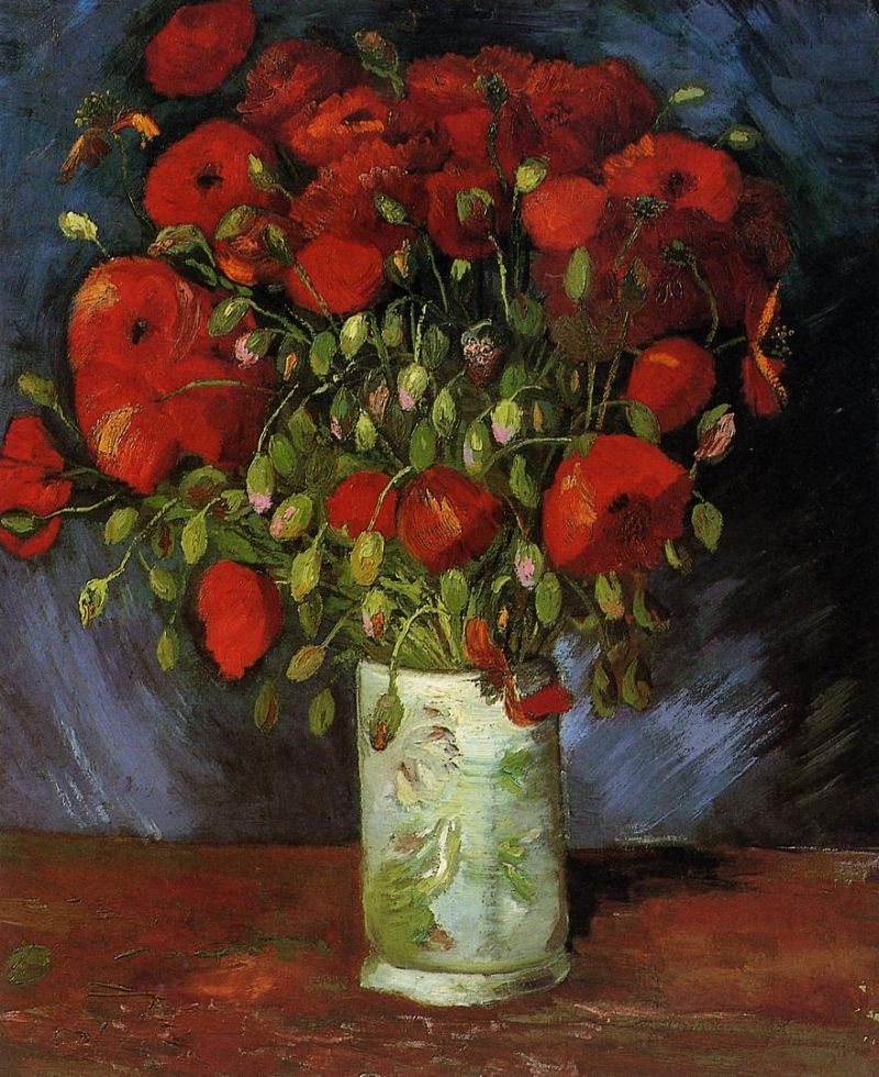 Vase with Red Poppies