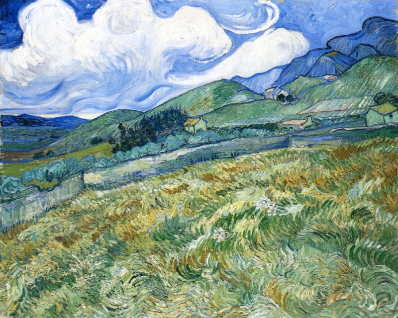 Wheatfield with Mountains in the Background