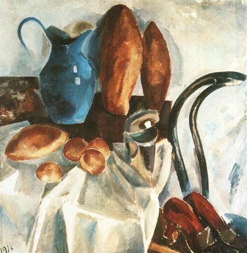 Still Life, Bread And A Pitcher