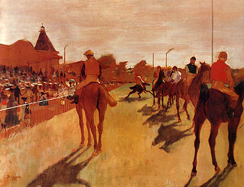 Edgar Degas Racehorses Before The Stands 1866