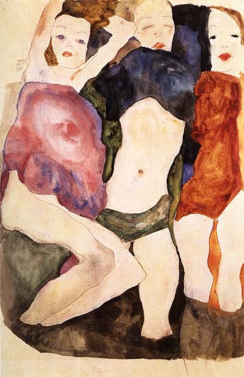 Egon Scheile Three Girls, 1911