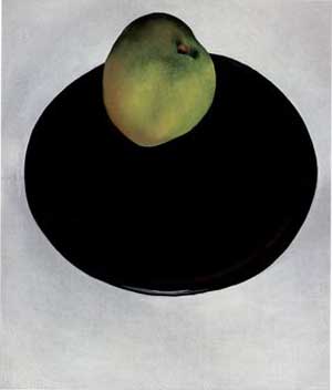 Georgia OKeeffe Green Apple on Black Plate 1922