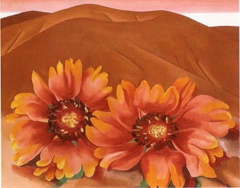 Georgia OKeeffe Red Hills with Flowers 1937