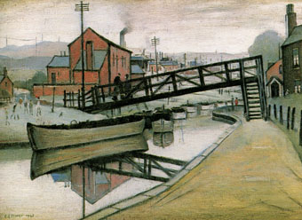 L-S-Lowry Barges on a Canal 1941