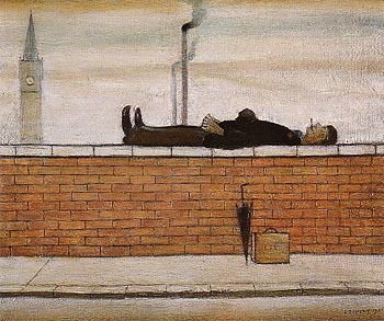 L-S-Lowry Man Lying on a Wall 1957