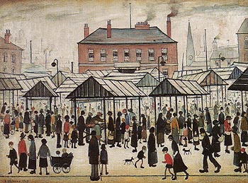 L-S-Lowry Merket Place Northern Town 1934