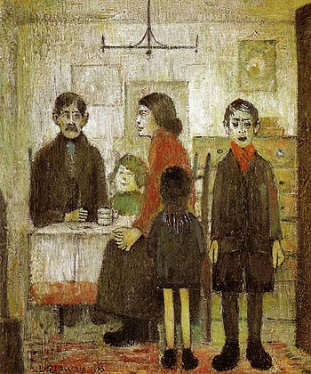 L-S-Lowry Short Time Family Discord Interior 1935