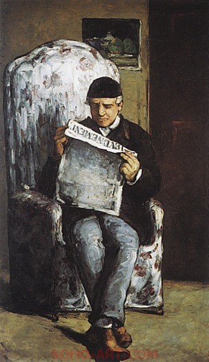 Paul Cezanne Loius Auguste Cezanne, the Artists Father, Reading LEvenement, 1866