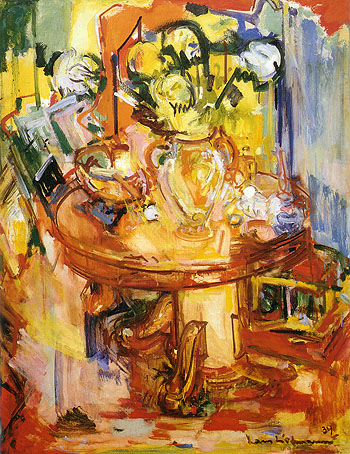 Hans Hofmann Round Table With Pipe Round Table with Vases of Flowers 1939