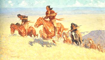 Frederic Remington Buffalo Runners-Big Horm Basin 1909