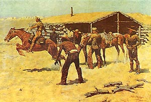 Frederic Remington Coming and Going of the Pony Express (1900)