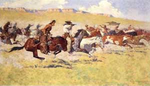 Frederic Remington The Fight for the Stolen Herd