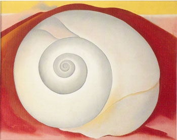 Georgia OKeeffe White Shell with Red