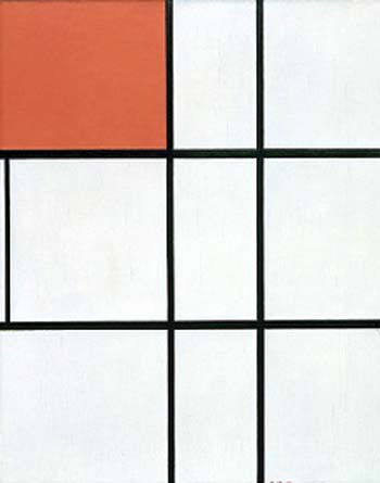 Piet Mondrian Composition B with Red