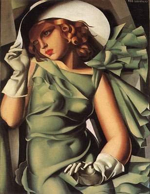 Tamara de Lempicka Girl in Green with gloves