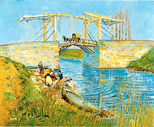 Vincent van Gogh The Bridge at Langlois with Washer Women