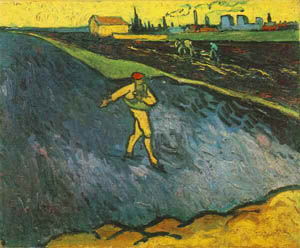 Vincent van Gogh The Sower: Outskirts of Arles in the Background