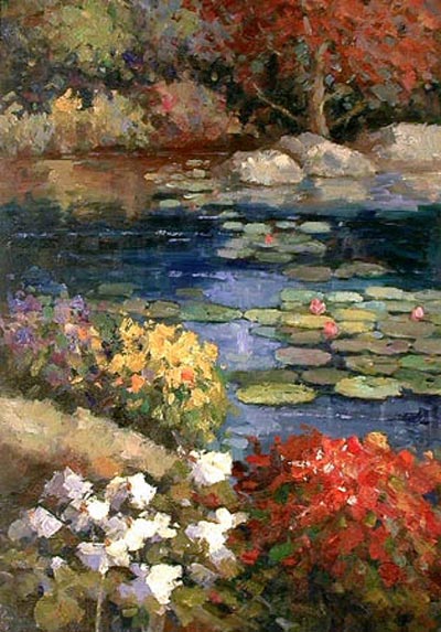 Flowers by the Lily Pond