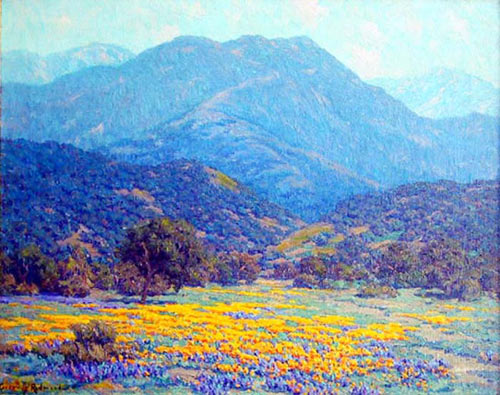 Spring Blossum of Poppies and Lupine