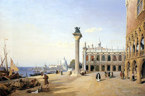 Venice, the Piazetta - View from the riva degli Schiavoni