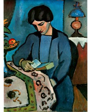 Auguste Macke Blue Girl Reading oil painting