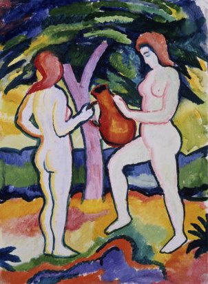 Auguste Macke Two Nudes with Jug