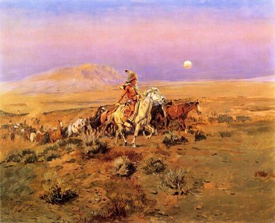 Charles M. Russell The Horse Thieves oil painting reproduction
