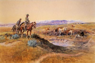 Charles M. Russell Worked Over oil painting reproduction
